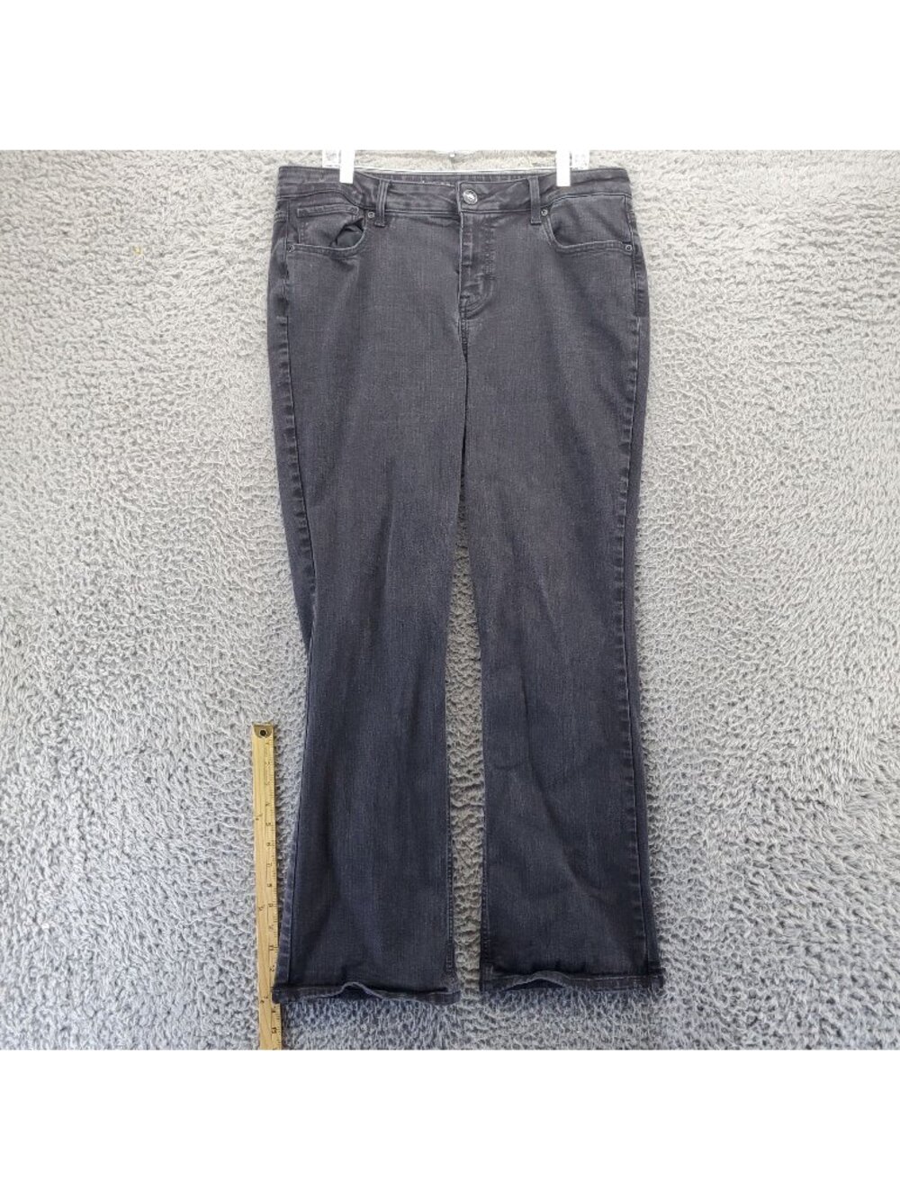 Maurices Jeans Womens 16 Faded Black  Mid-Rise Bootcut Stretch Denim *Read*